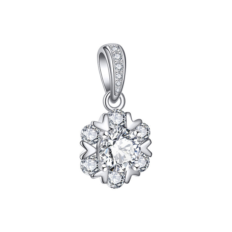 Snowflake 925 silver pendant niche design necklace female DIY personality matching beaded gift jewelry