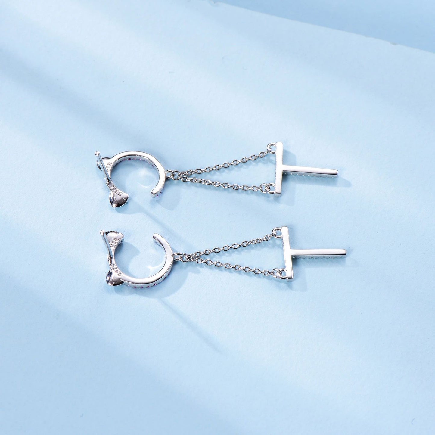 s925 sterling silver earrings, creative and cute long cat tassel temperament earrings