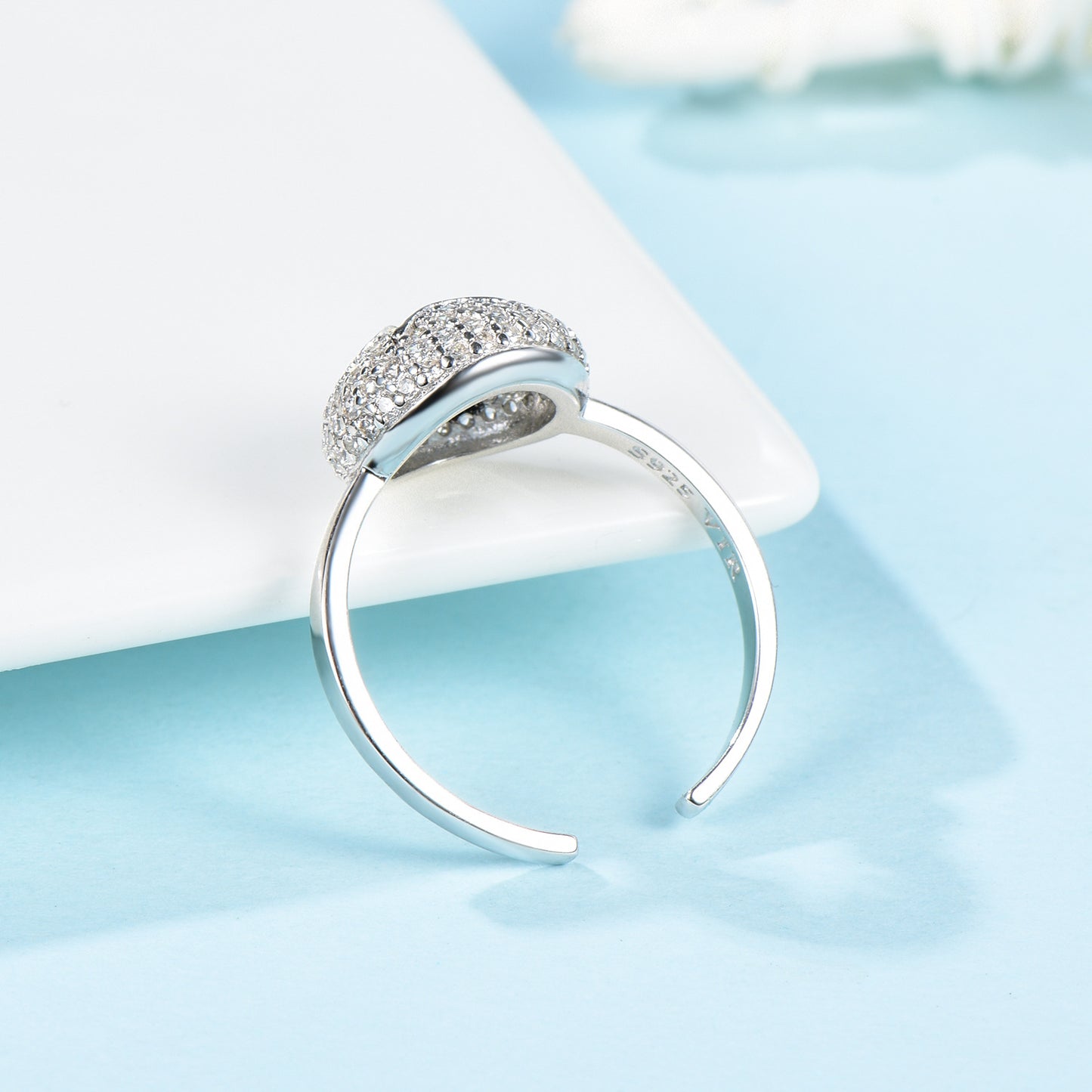 925 sterling silver ring, simple and fresh hollow star open ring, elegant five-pointed star ring