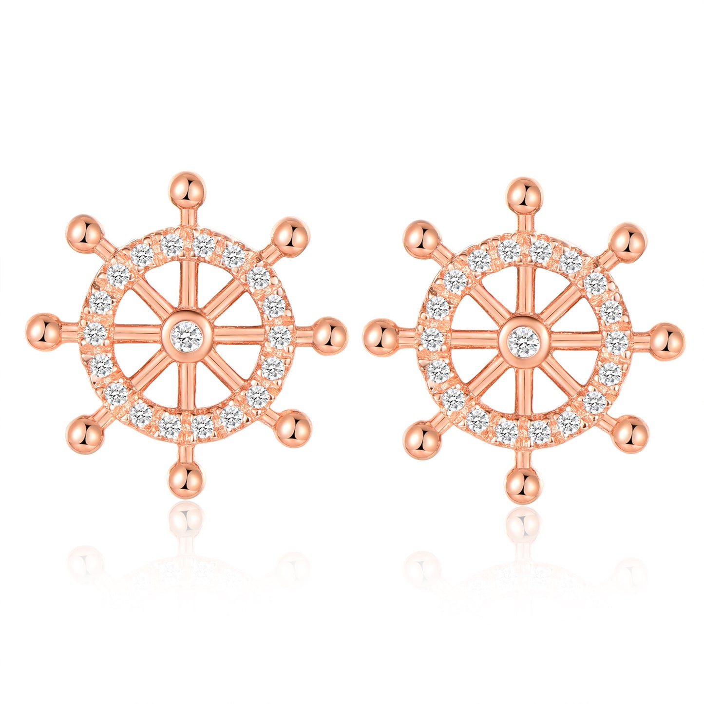 925 sterling silver necklace for women, new niche design, rudder earrings, exquisite and simple compass earrings, clavicle chain