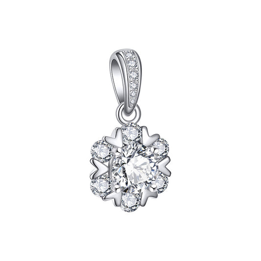 Snowflake 925 silver pendant niche design necklace female DIY personality matching beaded gift jewelry